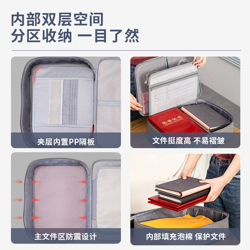 得力(deli)大容量多功能文件袋 雙層 灰色 63758_http://www.bzsa.cn/newimg/C202208/1661932338603.jpg