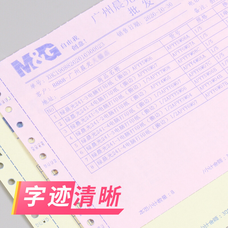 晨光（M&G） 針式電腦打印機(jī)紙二聯(lián)/三聯(lián)/四聯(lián)會(huì)計(jì)記賬憑證清單發(fā)送貨出庫單 二聯(lián)三等分/APYY4W05C_http://www.bzsa.cn/newimg/C202209/1662004087227.jpg