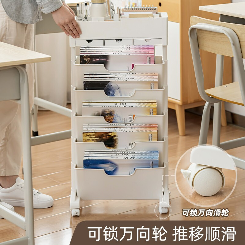 時代良品（SDLP）掛袋書立架 白色-三抽屜帶輪款 SD-9158_http://www.bzsa.cn/newimg/C202303/1678859206157.jpg