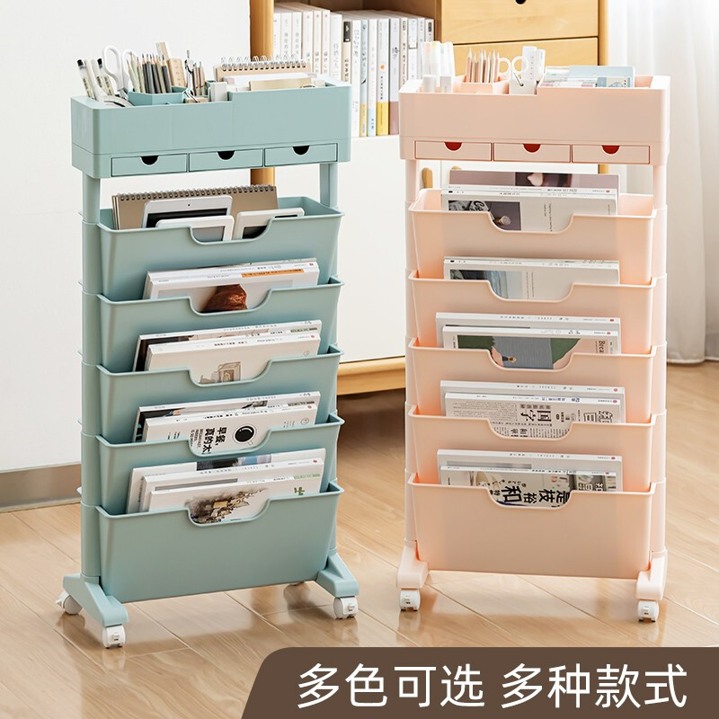 時代良品（SDLP）掛袋書立架 白色-三抽屜帶輪款 SD-9158_http://www.bzsa.cn/newimg/C202303/1678859206201.jpg
