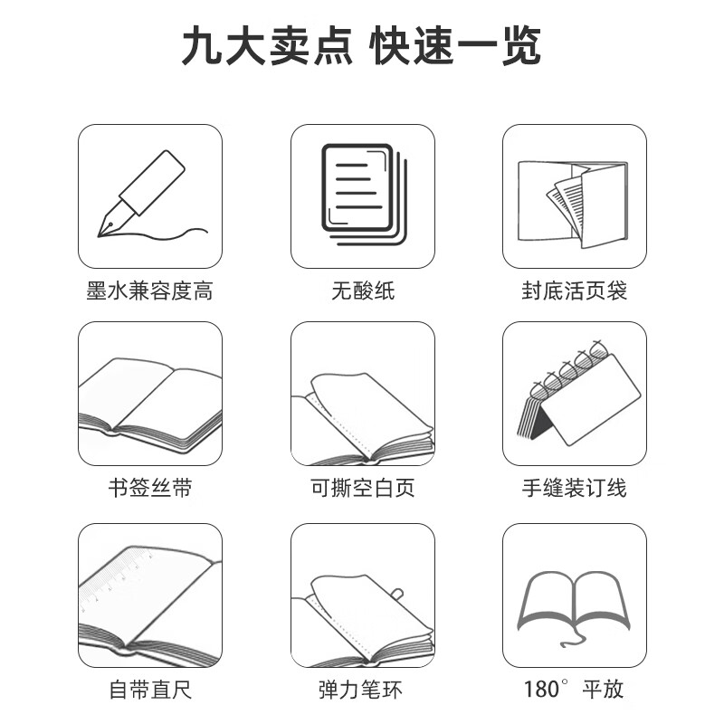 國譽(yù)（KOKUYO）無酸紙筆記本厚本子感商務(wù)辦公記事本 A6黑色1本581225_http://www.bzsa.cn/newimg/C202309/1695107272430.jpg