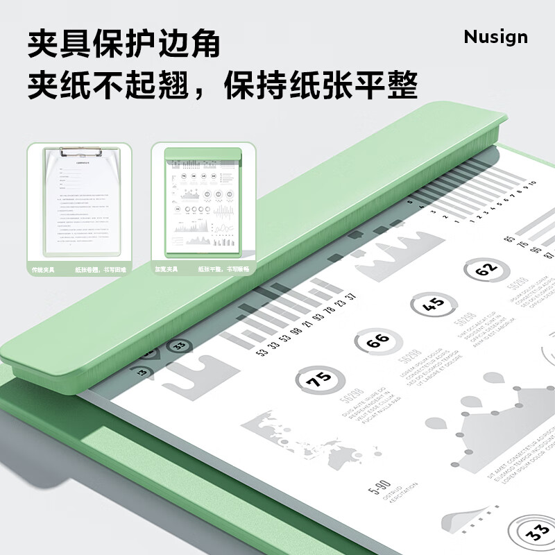得力(deli)A4 PP板夾 加寬資料夾 巖井綠 NS501_http://www.bzsa.cn/newimg/C202310/1698022336364.jpg
